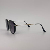 Double bridge sunglass black body with golden sides-258