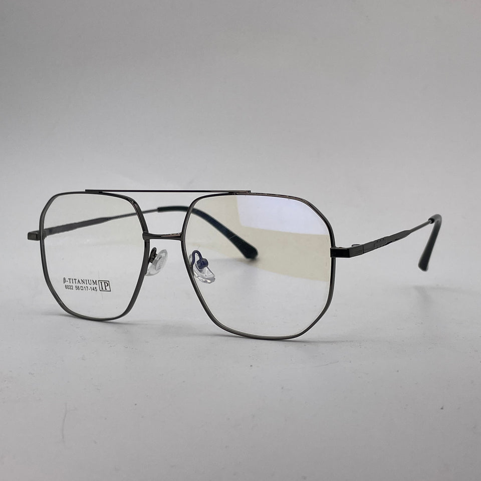 Grey titanium double bridge optics-453