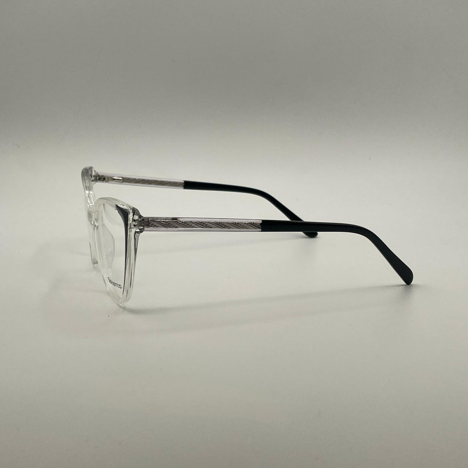Cat Eye Translucent Black & White Frame Women's Optics-374