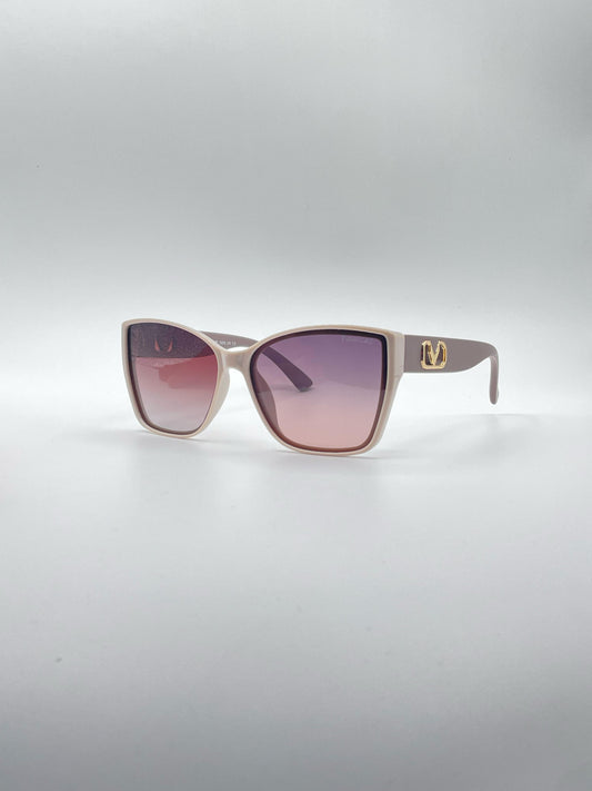 Cat Eye White Frame Women's Sunglasses-176