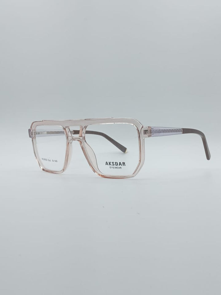 Geometrical Translucent Pink Frame Men's Optics-116