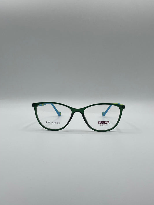 Cat Eye Green & Blue Frame Kids Optics-299