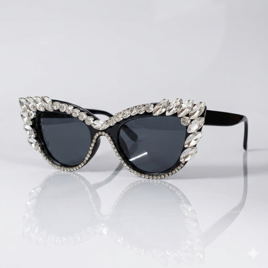 Cat eye diamond sunglass-296