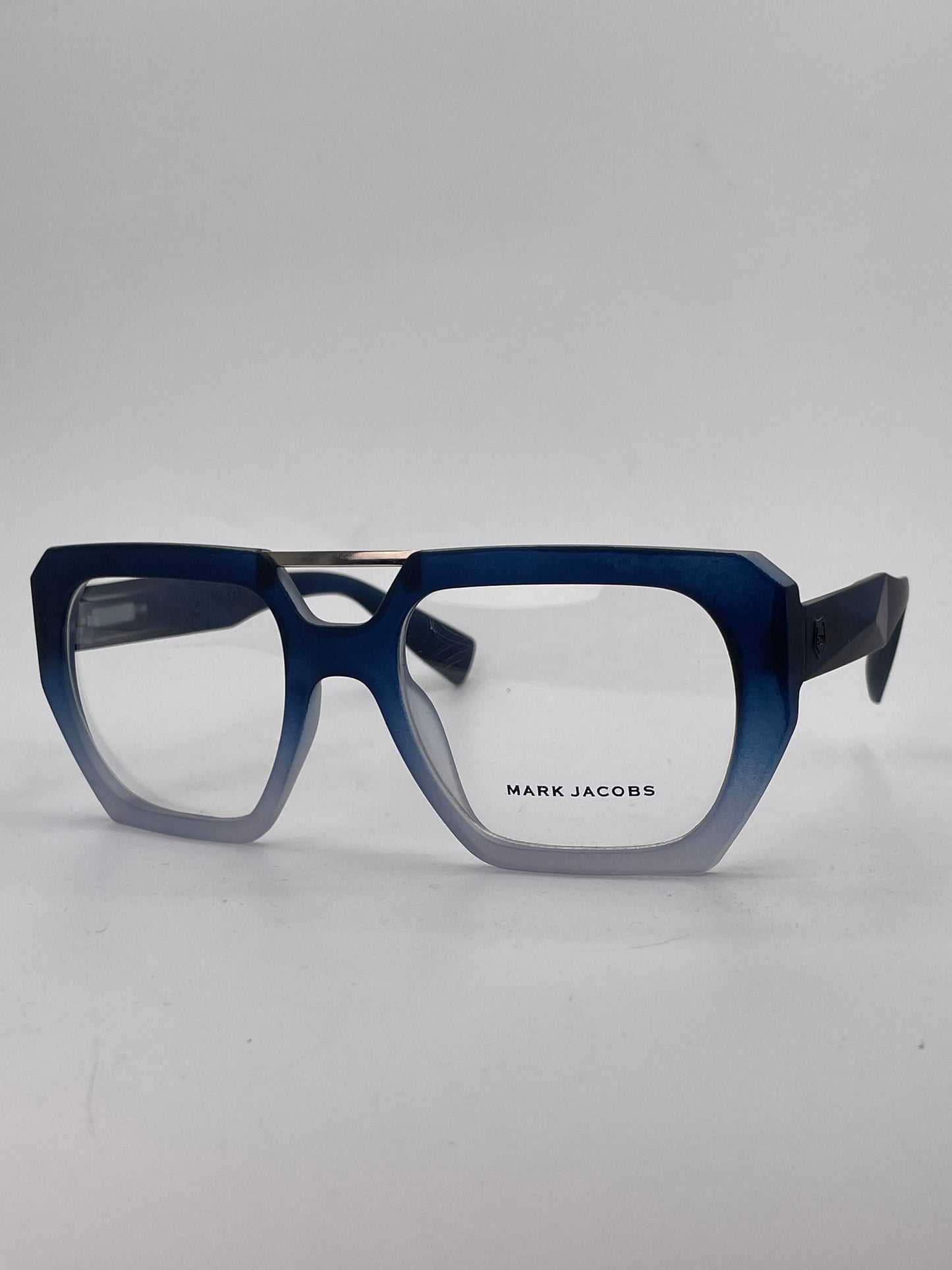Blue  grey square double bridge optics-459