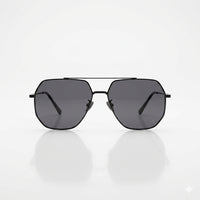 Geometrical Aviator Thin Black Polarized Sunglasses-201
