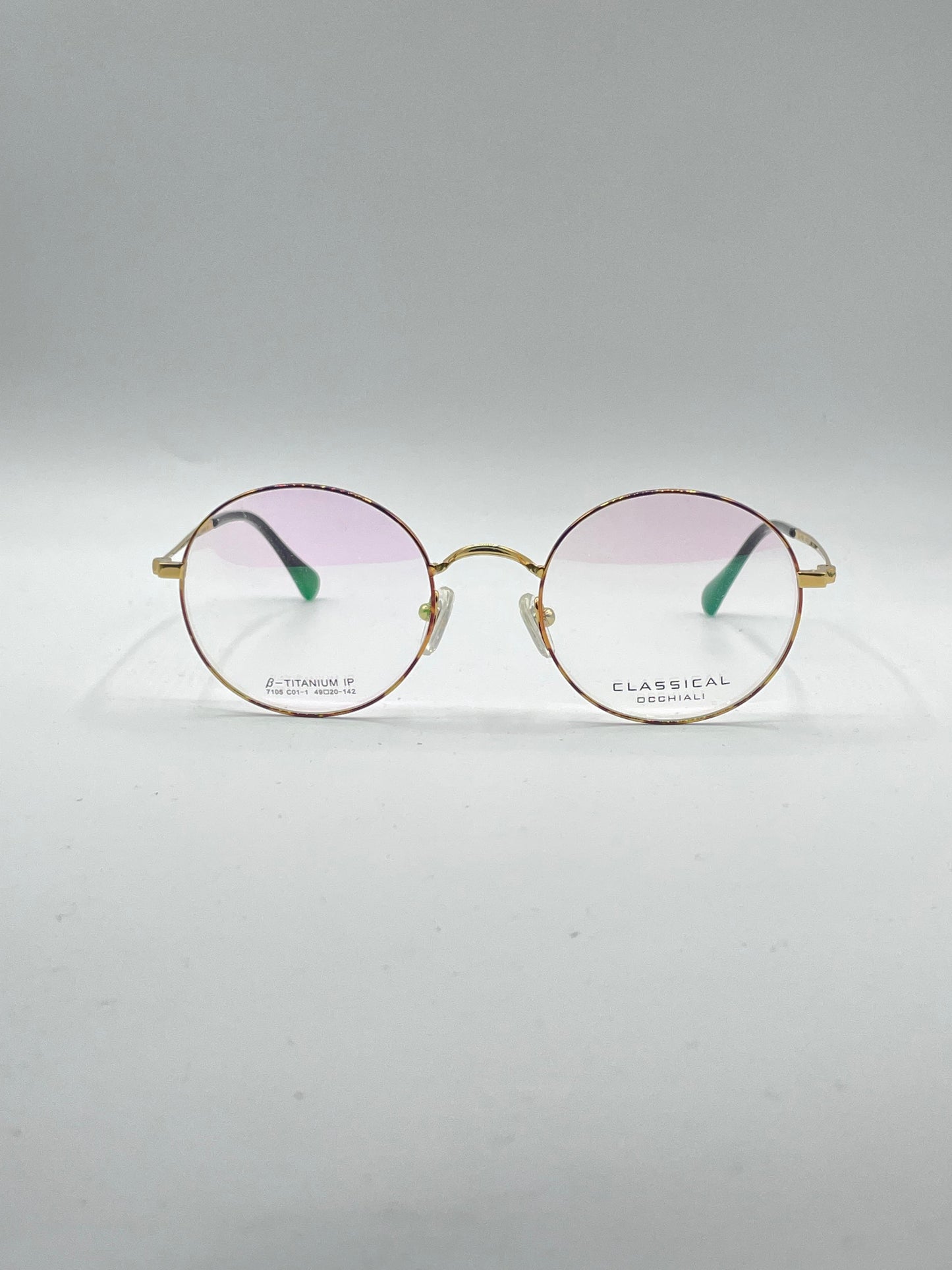 Circular Golden Frame Optics-346