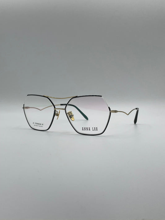Geometrical Rimless Thin Black Frame Unisex Optics-312