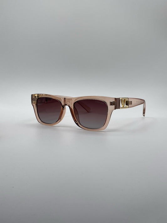 Acetate Light Pink Frame Women's Sunglasses-192