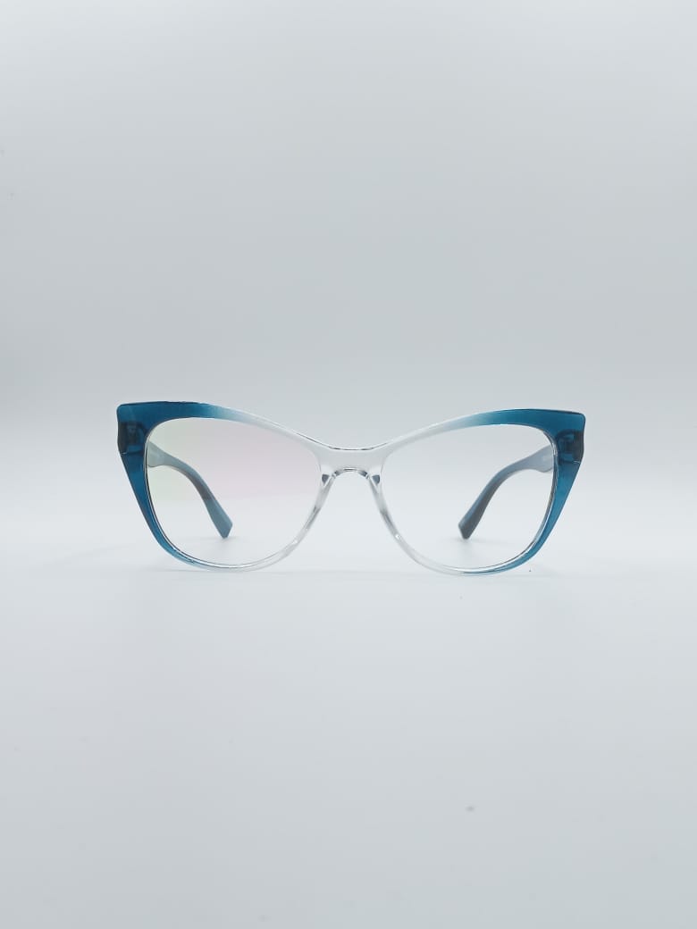 Cat Eye Blue & White Frame Women's Optics-061