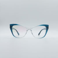 Cat Eye Blue & White Frame Women's Optics-061