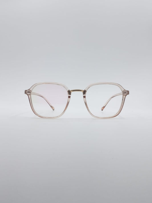 Soft Square Beige Frame Optics-012