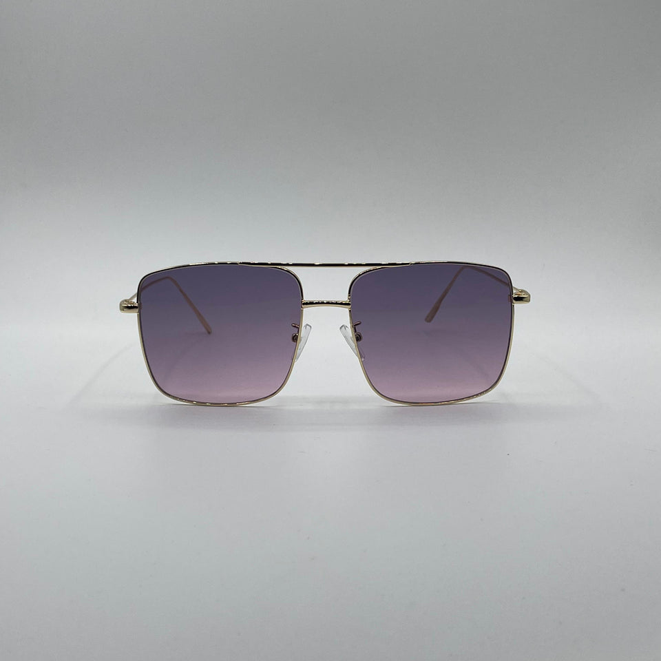Soft Square Thin Golden Frame Sunglasses-156