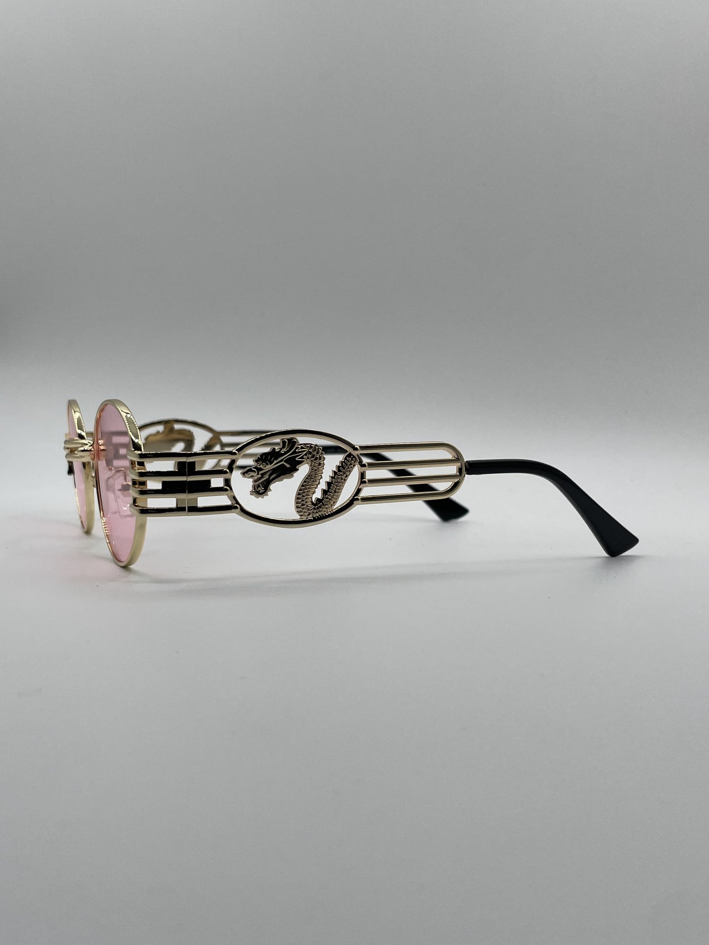 Circular Thin Golden Frame Women's Sunglasses-100