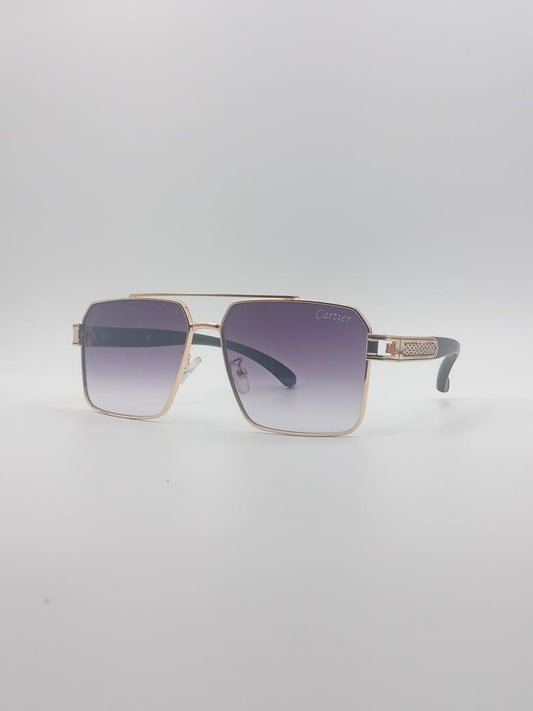 Acetate Golden Frame Women's Sunglasses-032