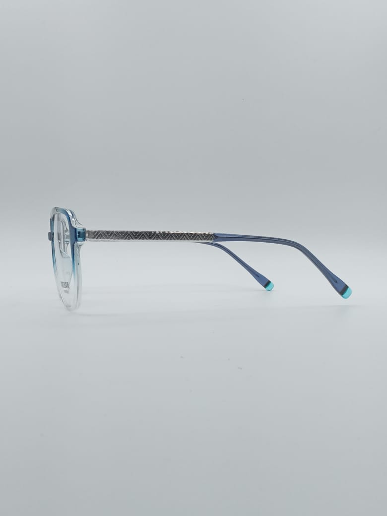 Geometrical Blue & White Frame Men's Optics-119