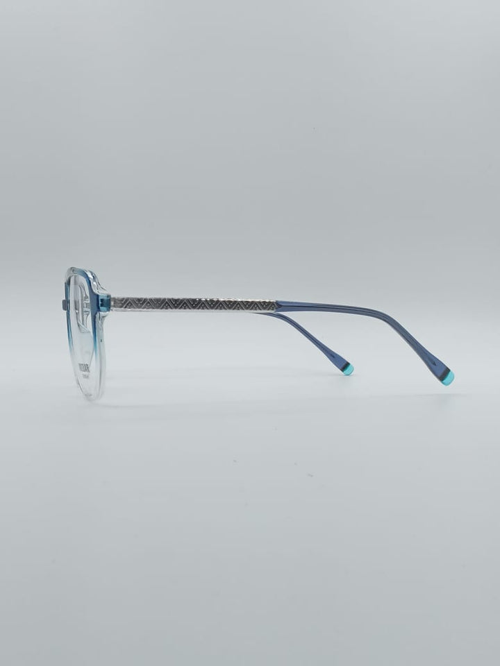 Geometrical Blue & White Frame Men's Optics-119