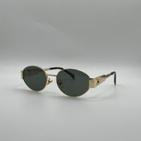 Circular Golden Frame Women's Sunglasses-126