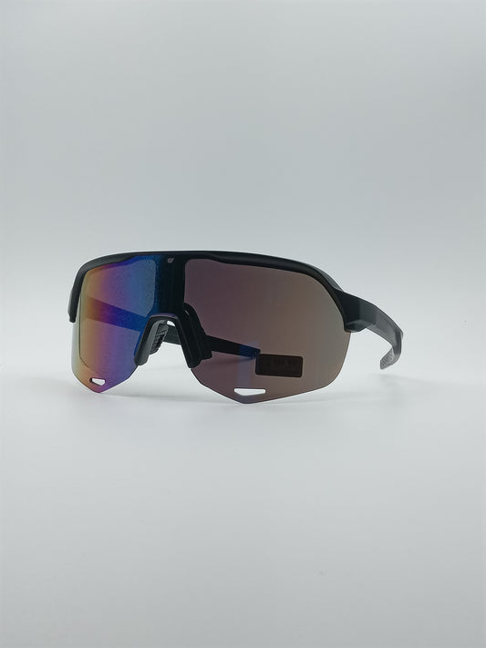 Sporty Black Frame Men's Sunglasses-048
