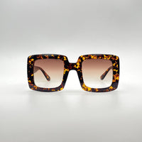 Acetate Brown and Yellow Frame Women Sunglasses-118
