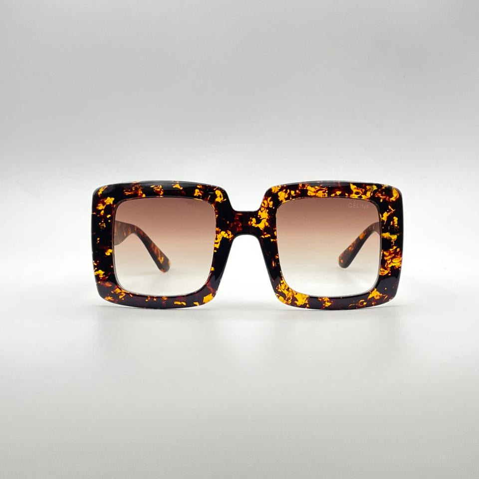 Acetate Brown and Yellow Frame Women Sunglasses-118