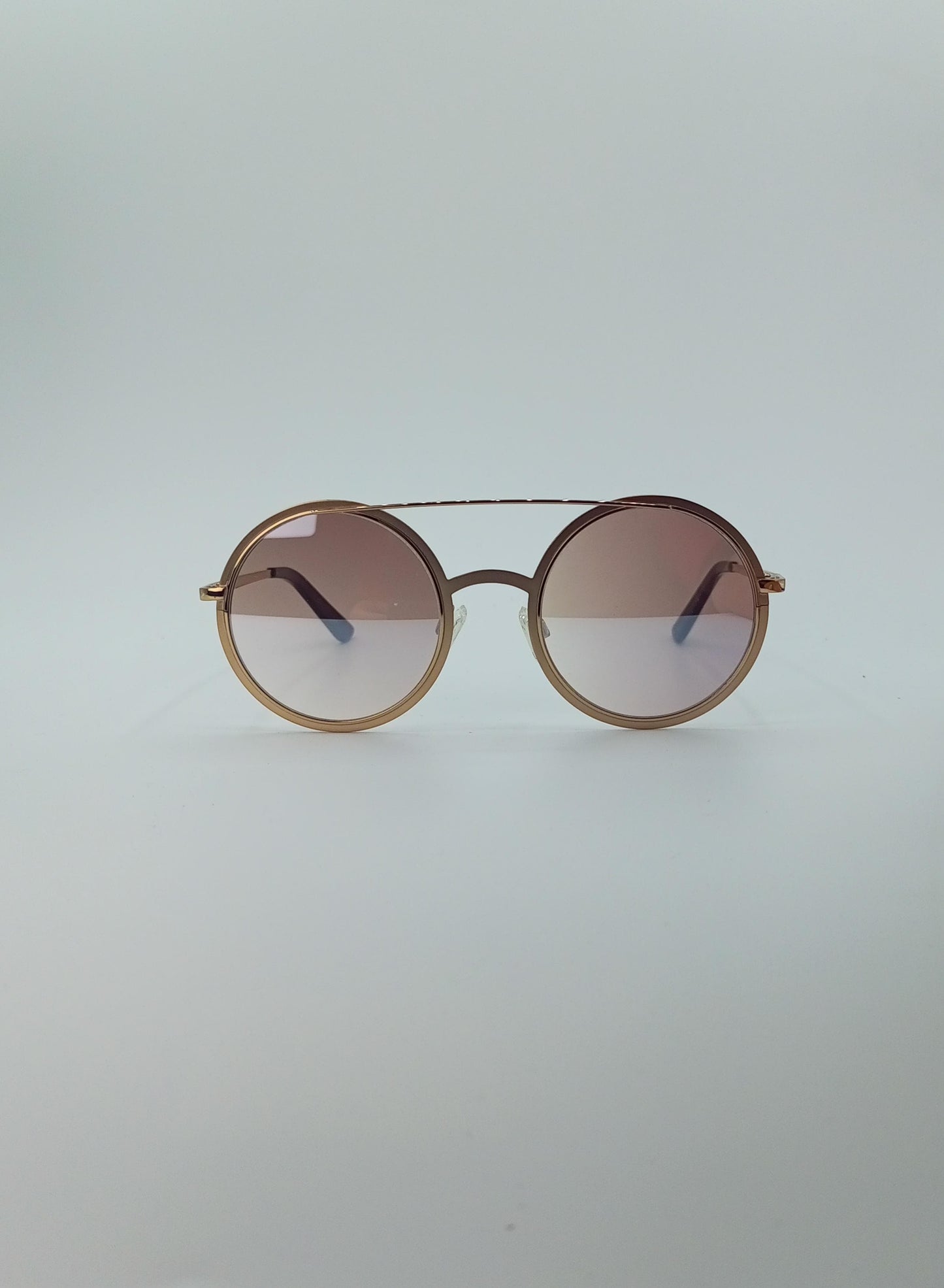 Golden Blush Gradient Round Sunglasses-222