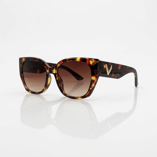 Cat Eye Brown Camo Frame Women's Sunglasses-173
