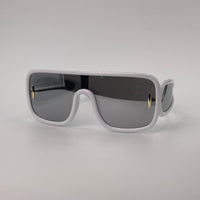 Grey Frame Shield Sunglasses Black Lenses-244