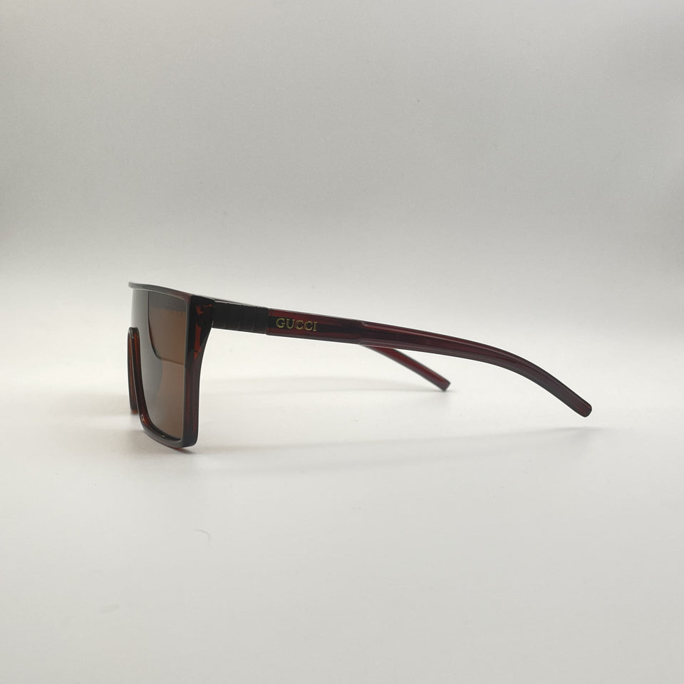 Flat Top Brown Frame Men's Sunglasses-103