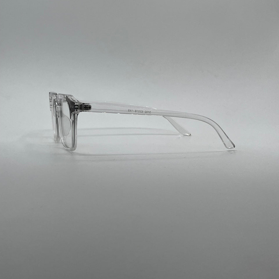 Acetate Translucent White Frame Men's Optics-284