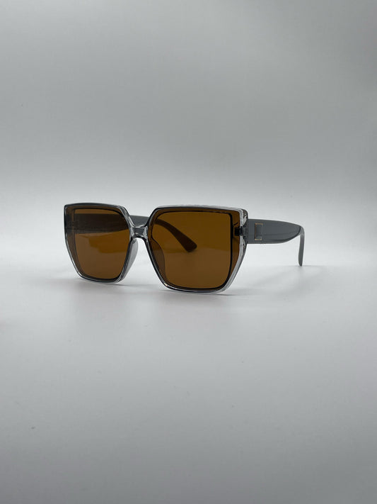 Geometric Grey Frame Women's Sunglasses-178