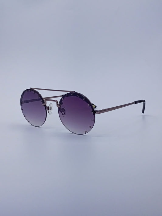 Purple Gradient Round Sunglasses-224