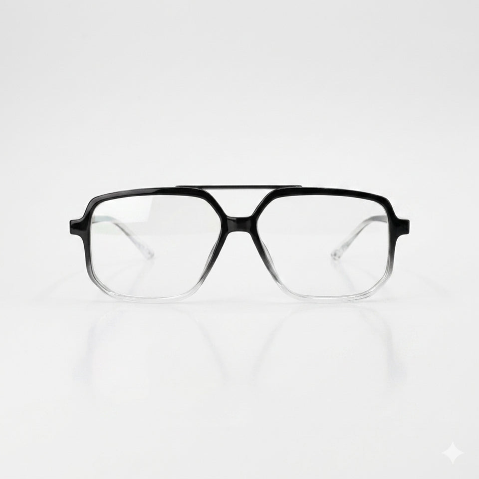 Square double-bridge Frame Optics-437