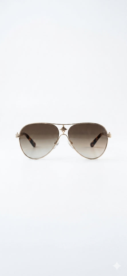 Classic Gold Aviator Sunglasses Smoke Tint Lenses-242