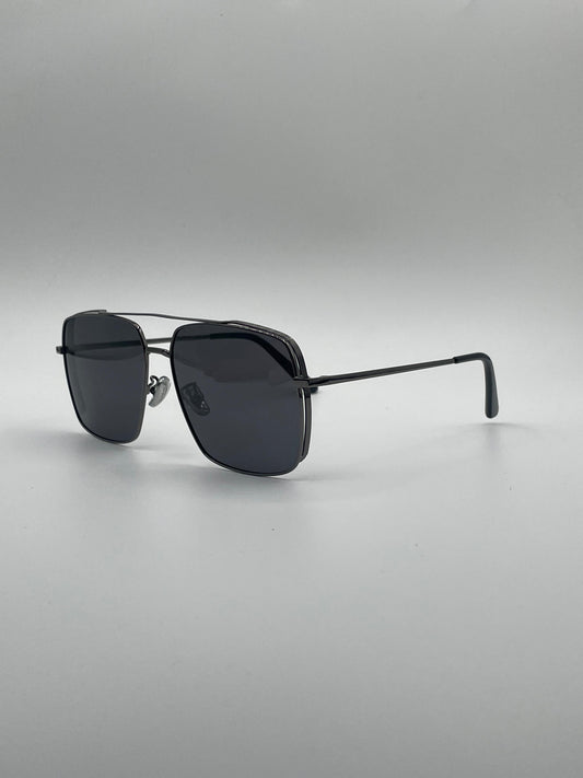 Aviator Square Thin Black Frame Polarized Sunglasses-203