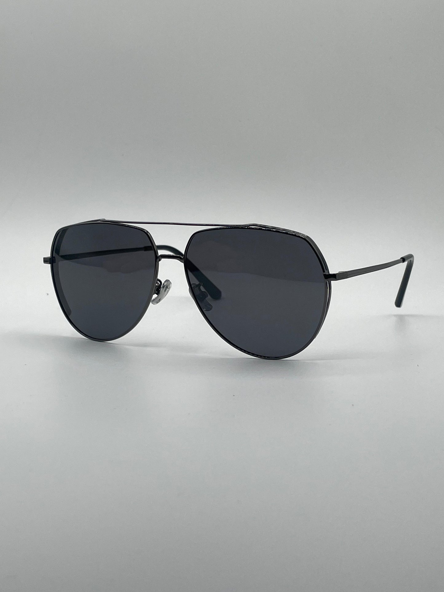 Aviator Thin Black Frame Polarized Sunglasses-200