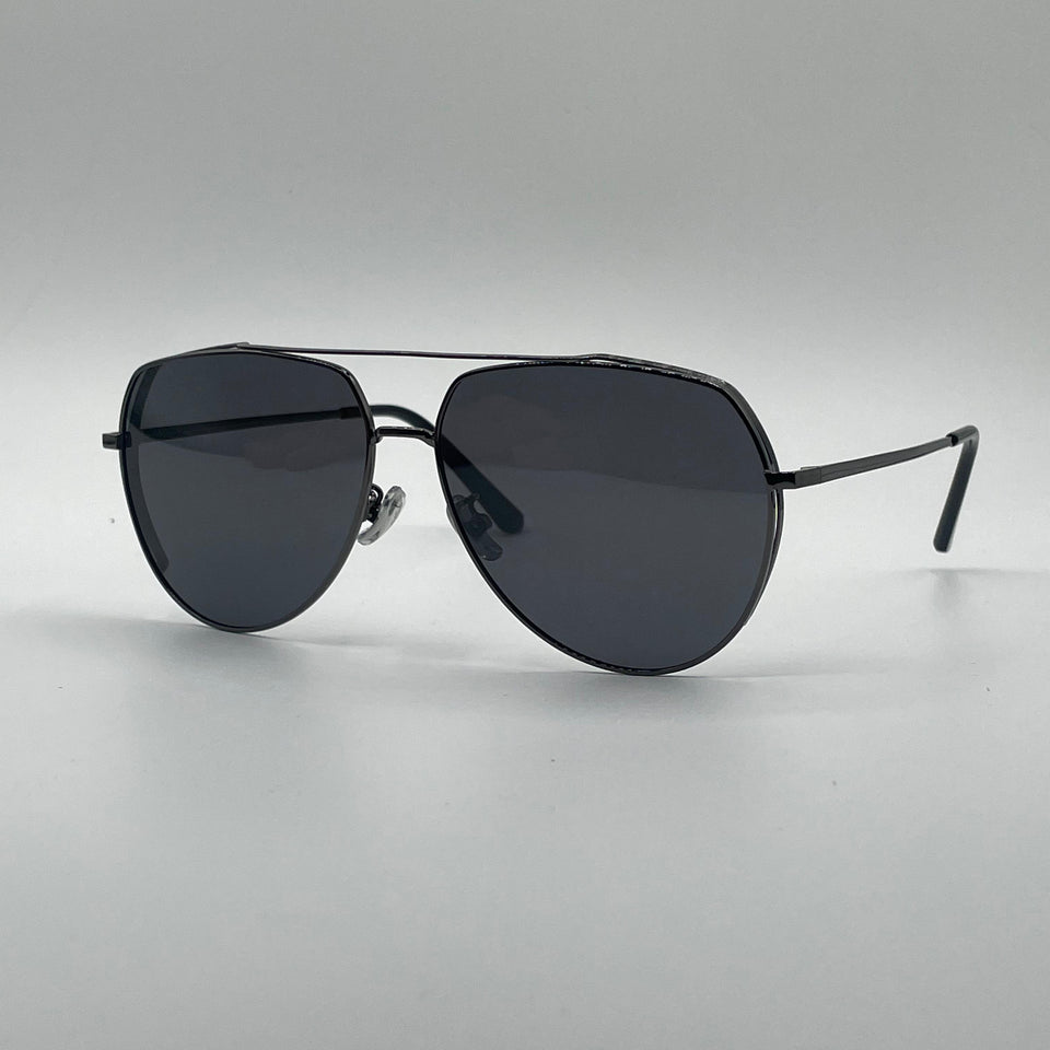 Aviator Thin Black Frame Polarized Sunglasses-200