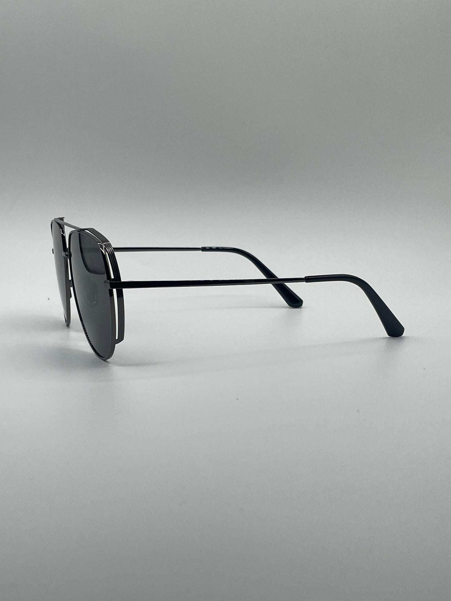 Aviator Thin Black Frame Polarized Sunglasses-200