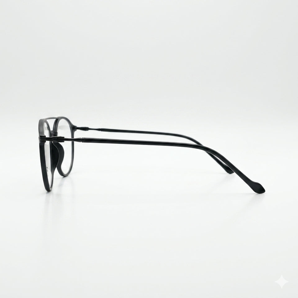 Circular Black Frame Optics-339