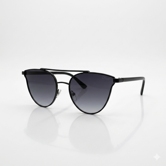 Round Aviator Black Frame Sunglasses-139
