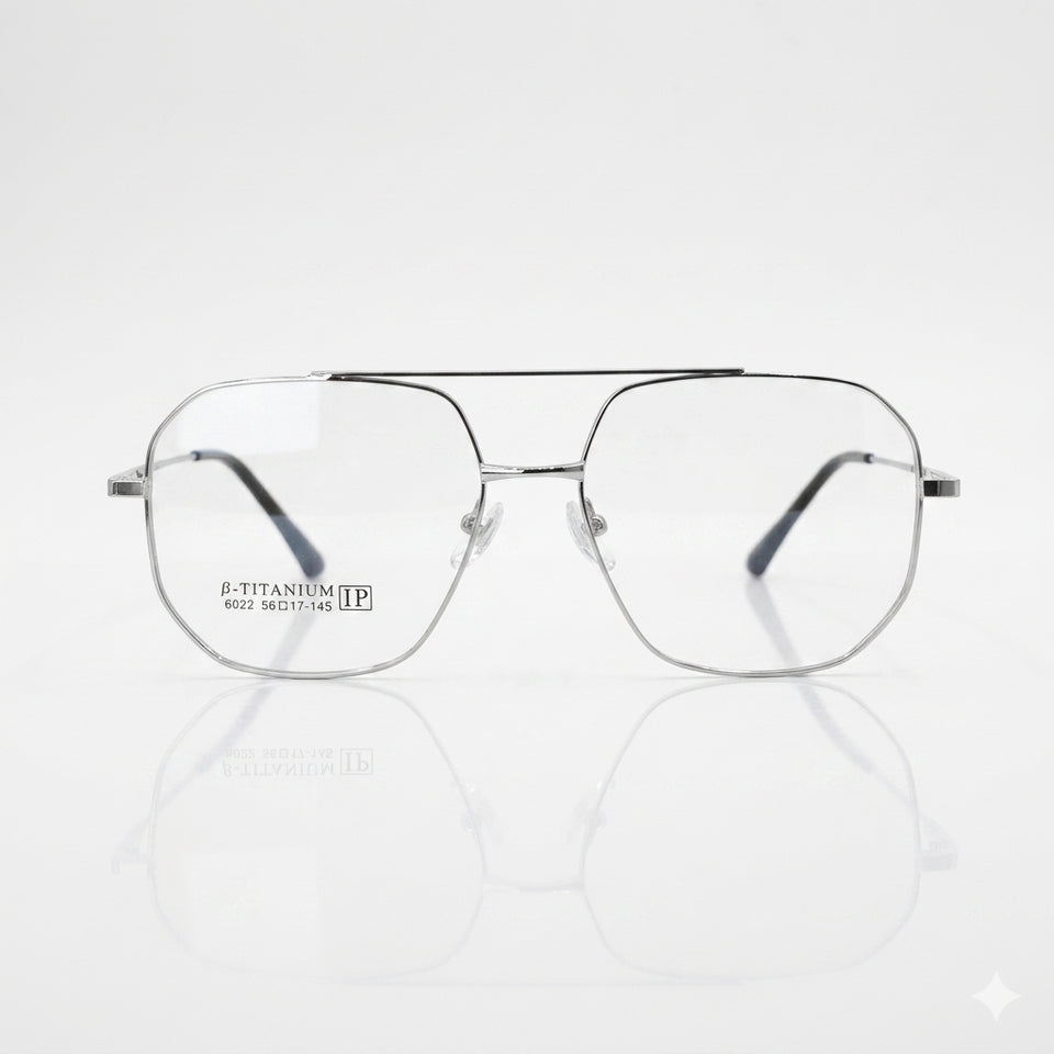 Silver titanium double bridge optics-452