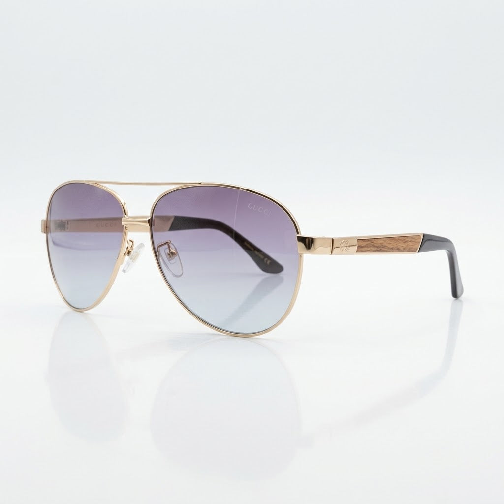 Aviator Thin Golden Frame Unisex Sunglasses-006