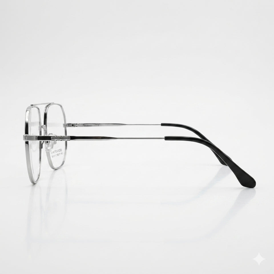 Silver titanium double bridge optics-452