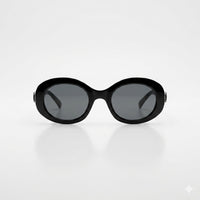 Circular Black Frame Women's Sunglasses-127