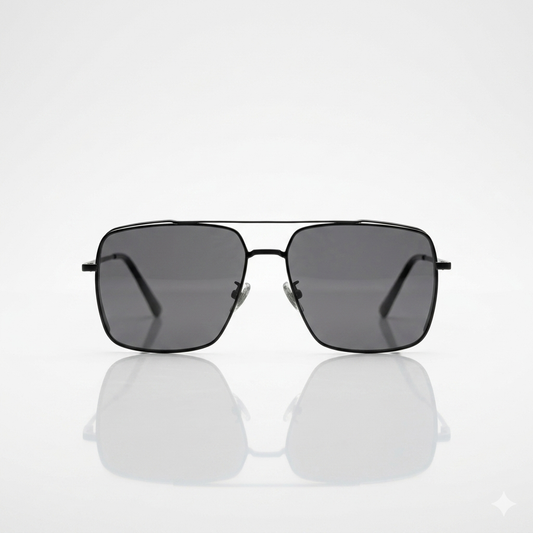 Aviator Square Thin Grey Frame Polarized Sunglasses-203