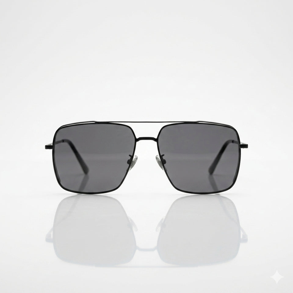 Aviator Square Thin Grey Frame Polarized Sunglasses-203