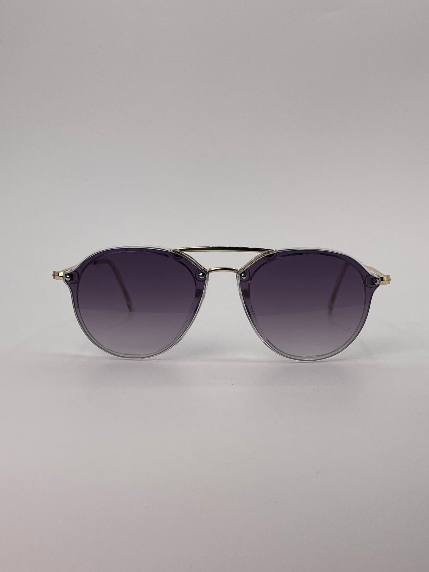 Double bridge sunglass with golden handles-255