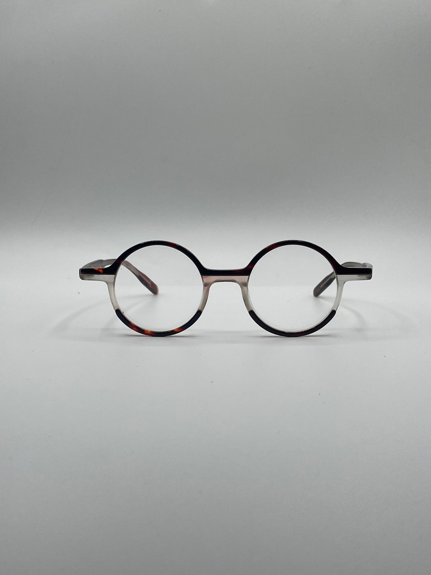 Circular Thin Black & White frame Optics-411