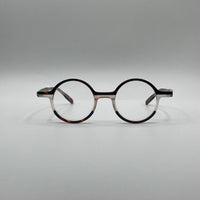 Circular Thin Black & White frame Optics-411