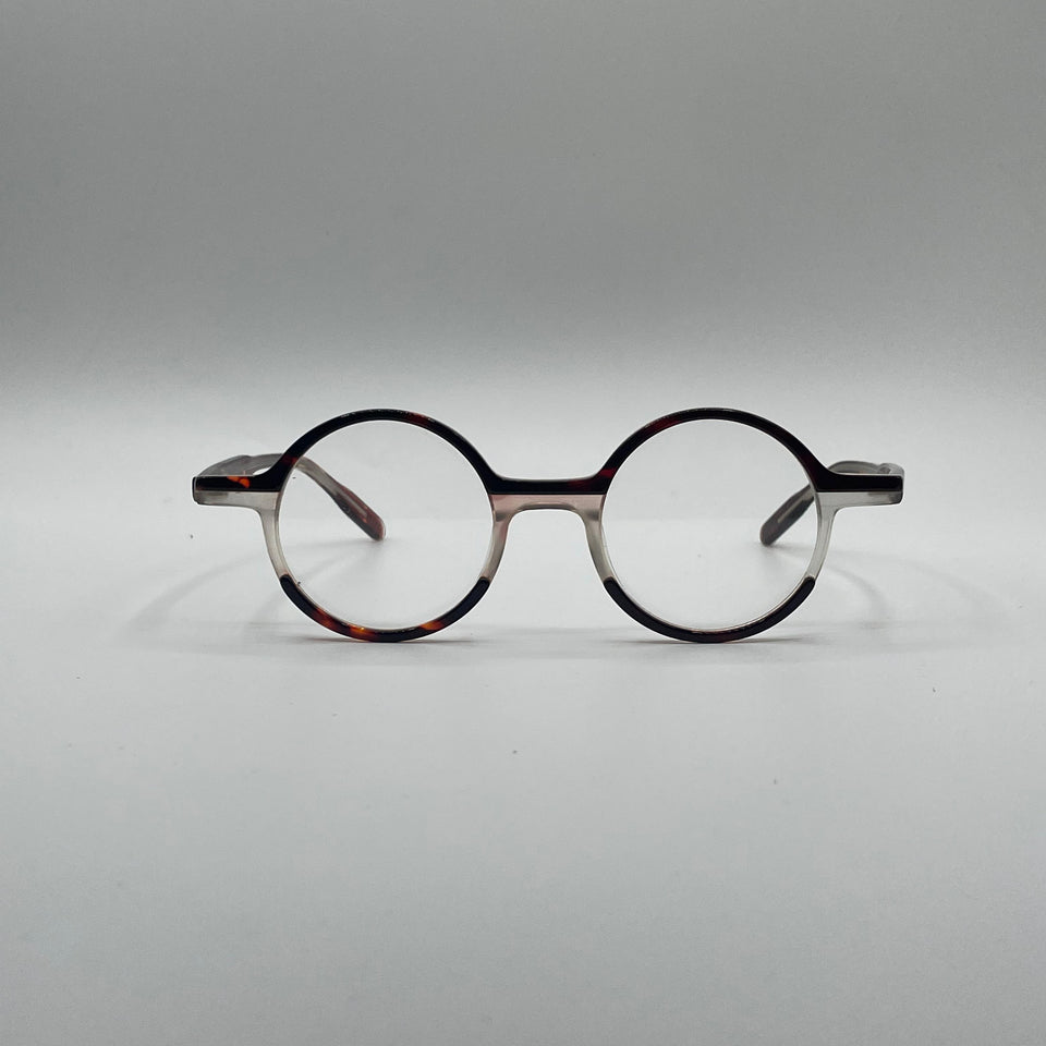Circular Thin Black & White frame Optics-411
