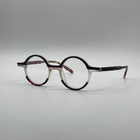 Circular Thin Black & White frame Optics-411